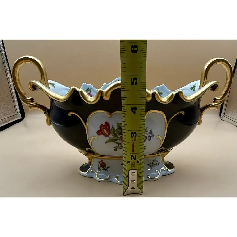 Vintage Irene Evelyn Becker Hand Painted Porcelain Centerpiece Bowl Ladybug